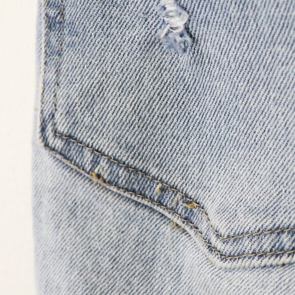 Kancan Distressed High Waist Mom Jeans Skinny Leg Raw Hem Light Wash Blue 26 - Picture 12 of 12